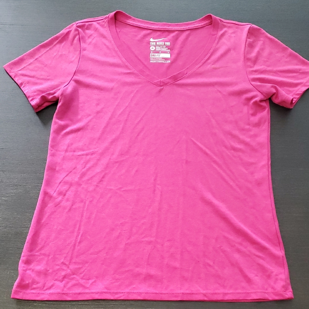 Vibrant Pink V-Neck Women's Tee